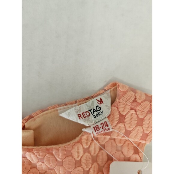 Redtag Baby Red Tag Apricot Embroidered A Line Dress 18-24 Month NWT Belt - Picture 6 of 11